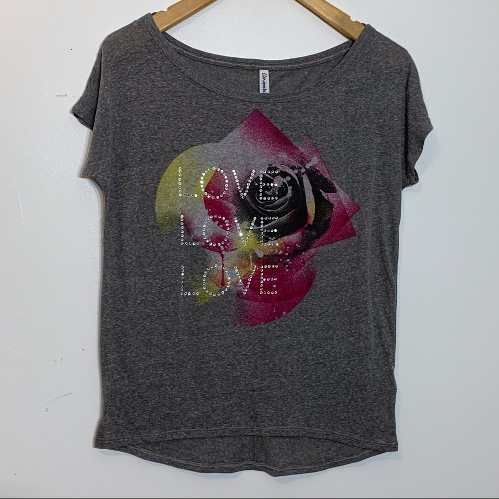 NWT Aeropostale Rhinestone and Rose‎ LOVE T-shirt